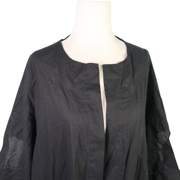 Elham Mahtabi Black Cotton Kimono Duster Jacket Artsy Minimalist Layer - Picture 2 of 5